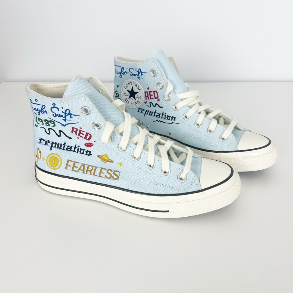 Converse Taylor Swift High Top Custom Painted Sneakers